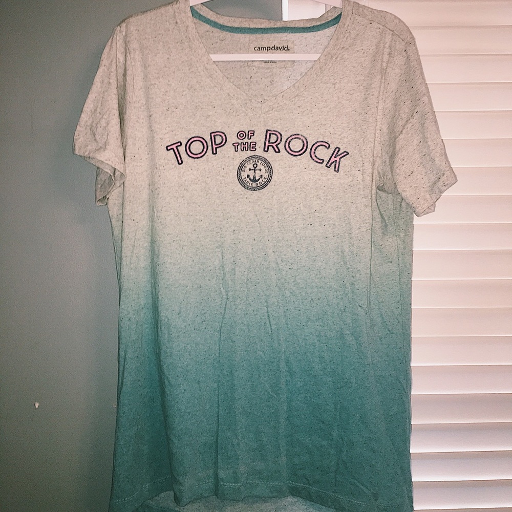 BLUE AND WHITE OMBRÉ T-SHIRT